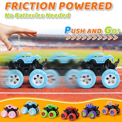 Beestech Monster Truck Toys for Kids Boys Girls Toddlers 3, 4, 5, 6, 7, 8 Years Old, Friction Powered Monster Truck Party Favor Toy Cars Vehicles, Sand Beach Toys Gifts (6 Pack) - Image 2