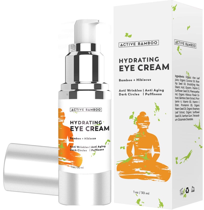 Active Bamboo Anti Aging Eye Cream Dark Circles Wrinkles Eye Bags Fine Lines Puffiness. Best Anti Aging Eye Cream Moisturizer for Wrinkles, Crows feet, Puffy Eyes. - Image 3