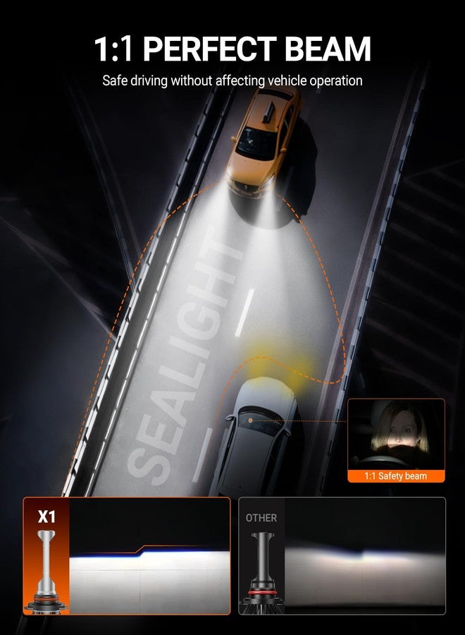 الختم مصابيح SEALIGHT 9006 HB4، بقوة 33000 لومن، سطوع فائق بنسبة 900%، حجم مطابق لمصابيح الهالوجين، عمر افتراضي يصل إلى 60000 ساعة، درجة حرارة اللون 6500 كلفن، سهلة التركيب والتشغيل، مصابيح ضباب متوافقة مع نظام Canbus، عبوة من قطعتين - Image 3