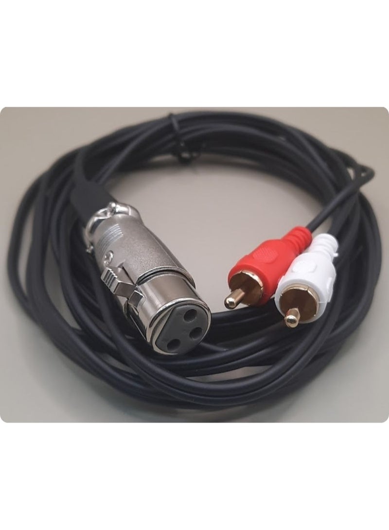 كابل من 3 دبابيس XLR أنثى إلى 2xRCA ذكر (3 أمتار) - Image 1
