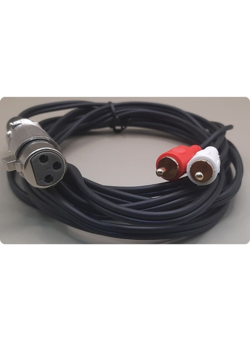 كابل من 3 دبابيس XLR أنثى إلى 2xRCA ذكر (3 أمتار) - Image 3