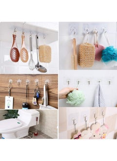 Dealsure Dealsure Self Adhesive Wall Hooks, PVC Waterproof Big Adhesive Heavy Duty Sticky Stainless Steel Hooks Hanging Capacity 10KG Max Multipurpose Home Storage (Pack of 15)  - Image 3
