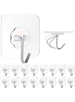 Dealsure Dealsure Self Adhesive Wall Hooks, PVC Waterproof Big Adhesive Heavy Duty Sticky Stainless Steel Hooks Hanging Capacity 10KG Max Multipurpose Home Storage (Pack of 15)  - Image 1