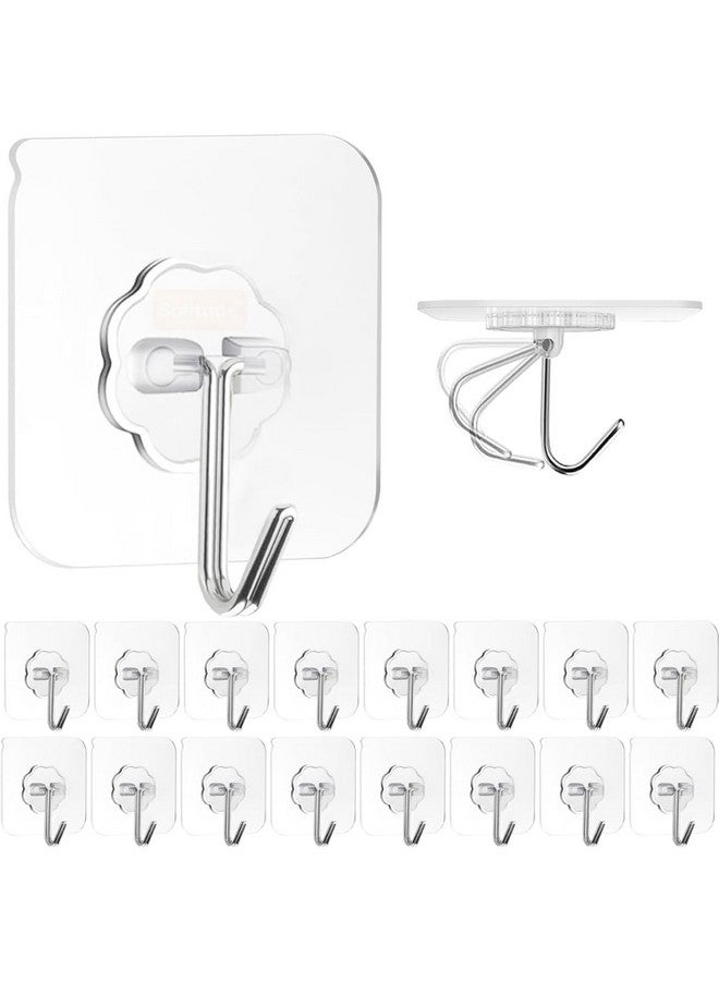ديلشور خطافات حائط ذاتية اللصق من Dealsure، مصنوعة من مادة PVC المقاومة للماء، لاصقة كبيرة شديدة التحمل، مصنوعة من الفولاذ المقاوم للصدأ، سعة تعليق قصوى 10 كجم، متعددة الأغراض للتخزين المنزلي (عبوة من 15 قطعة) - Image 1