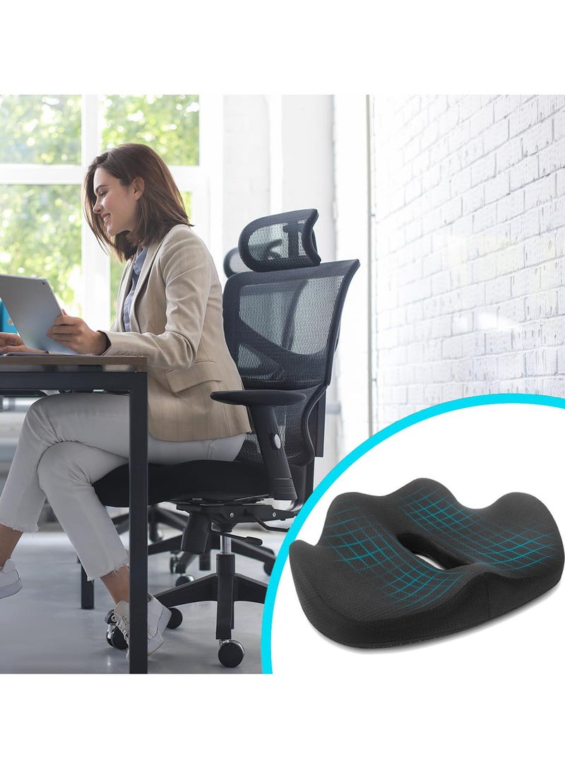 Orthopedic Coccyx Seat Cushion, Ergonomic Seat Cushion for Office Chair, Memory Foam Seat Cushion, for Chair Ergonomic Cushion Reduces Back Pain and Improves Posture - Image 2