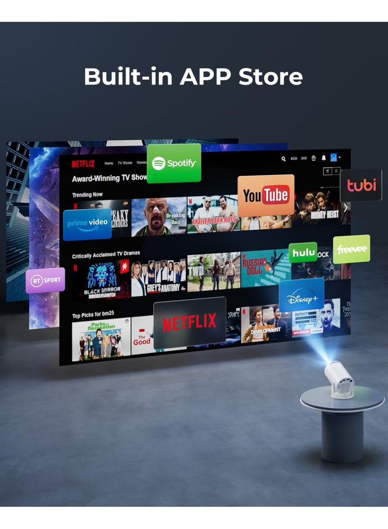 ELEPHAS WiFi Bluetooth Mini Portable Projector – 10000 Lux Movie Projector with Auto Keystone & 180° Rotation, Support 1080P, Compatible with HDMI/USB/TV Stick/Smartphone/Laptop - Image 2