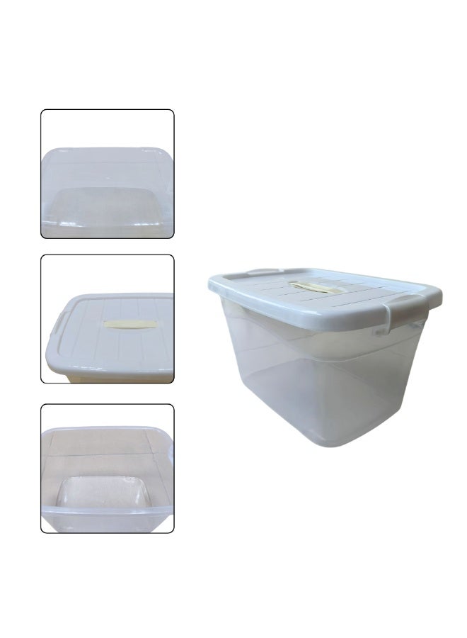 SNH Spacer Storage Box | Transparent Rectangular Storage Container with Lockable Lid & Handle | Multipurpose Airtight Organizer Box | Space-Saving Plastic Roller Bin for Home, Kitchen, Office & More - Image 2