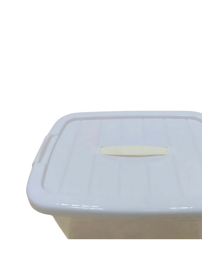 SNH Spacer Storage Box | Transparent Rectangular Storage Container with Lockable Lid & Handle | Multipurpose Airtight Organizer Box | Space-Saving Plastic Roller Bin for Home, Kitchen, Office & More - Image 3