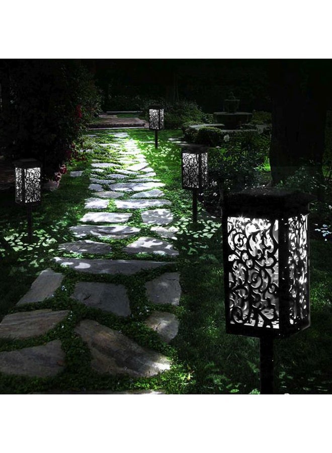 NIBEMINENT 4-Piece Solar Hollow-Out Lantern Lamp Set Black 32x12x13cm - Image 2