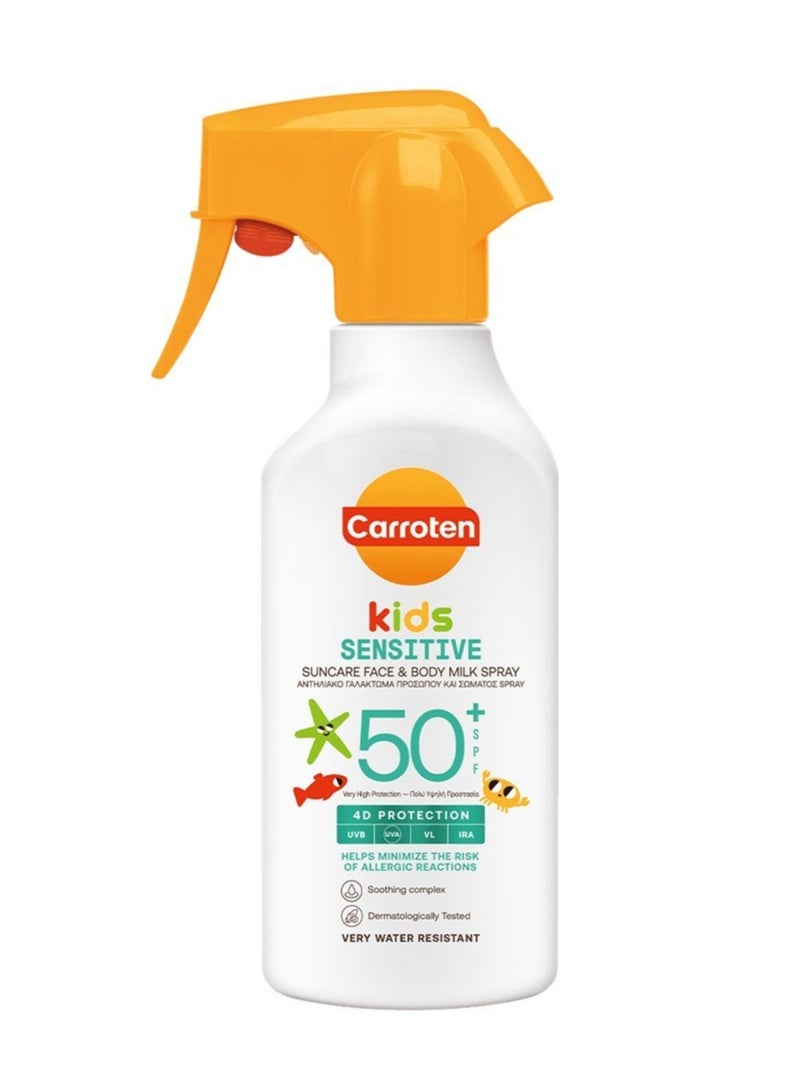 Carroten Kids Sensitive Suncare Face & Body Milk Spray SPF50+ 270ml
