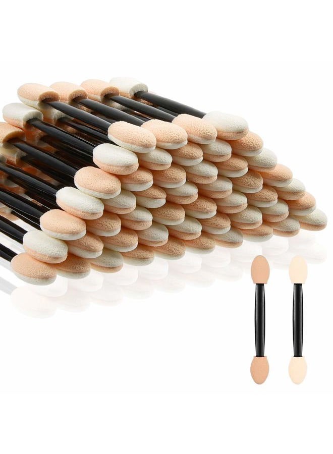 MORGLES Eyeshadow Applicators Double Sided, 50PCS Eyeshadow Brush 2.4 Inch Makeup Applicator Sticks for Women Girls, Black - Image 1
