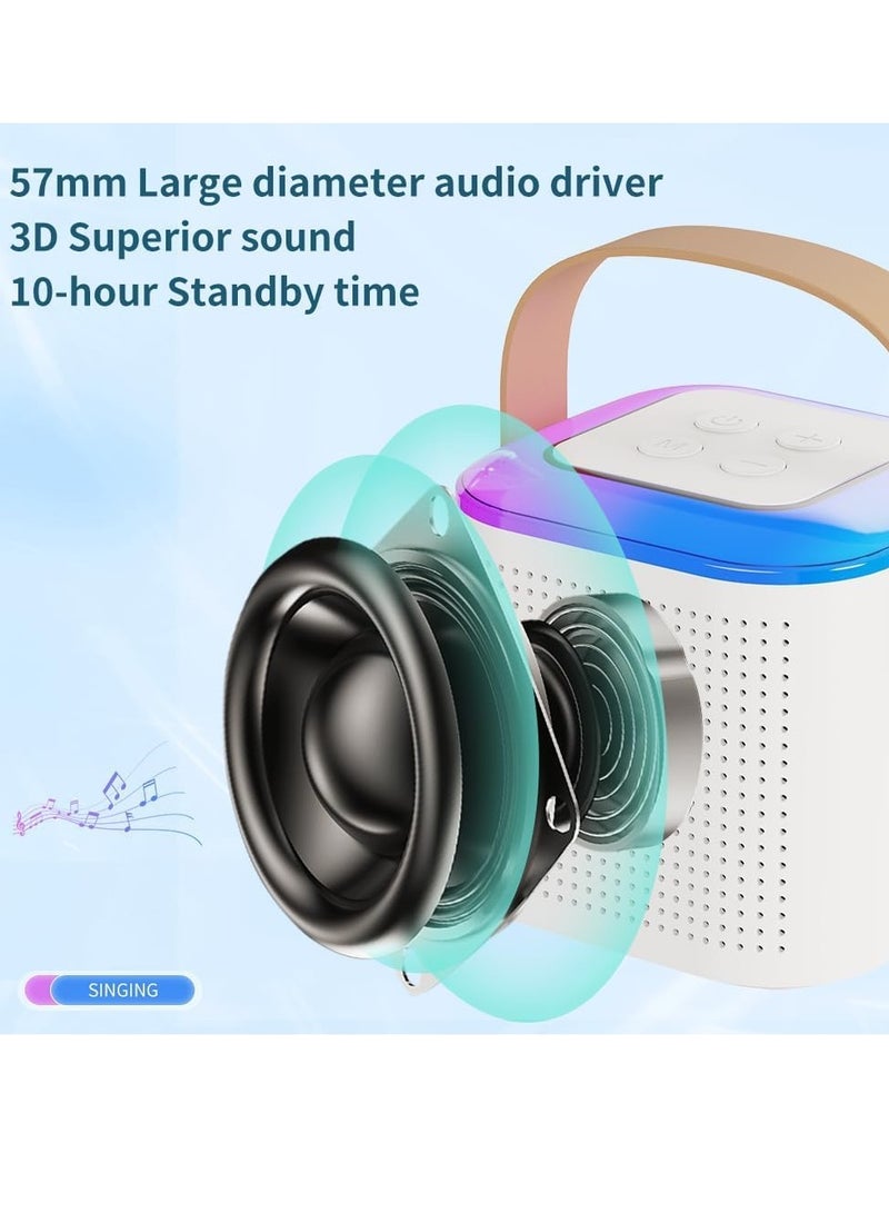 JAJEEK Portable Karaoke Machine with 2 Wireless Microphones, Mini Karaoke Machine with LED Lights, Bluetooth Speaker, TF Card & AUX Input, Perfect for Kids & Adults, Ideal for Birthday Parties, Home Entertainment  - Image 3