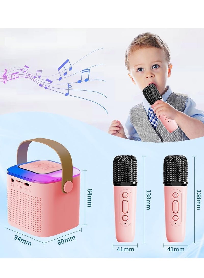 JAJEEK Portable Karaoke Machine with 2 Wireless Microphones, Mini Karaoke Machine with LED Lights, Bluetooth Speaker, TF Card & AUX Input, Perfect for Kids & Adults, Ideal for Birthday Parties, Home Entertainment  - Image 4