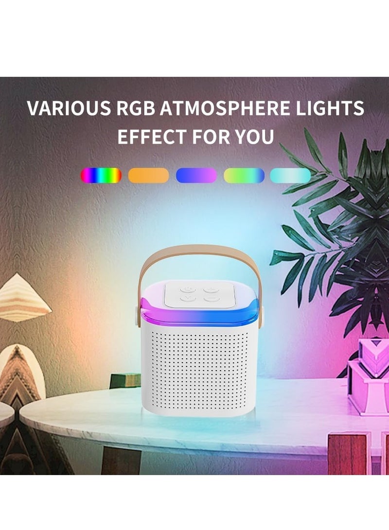 JAJEEK Portable Karaoke Machine with 2 Wireless Microphones, Mini Karaoke Machine with LED Lights, Bluetooth Speaker, TF Card & AUX Input, Perfect for Kids & Adults, Ideal for Birthday Parties, Home Entertainment  - Image 5