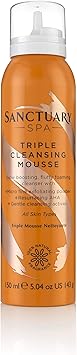 Sanctuary Spa Foaming Face Wash Triple Cleansing Mousse 3 in 1 Cleanser and Exfoliator 150 ml - Image 1