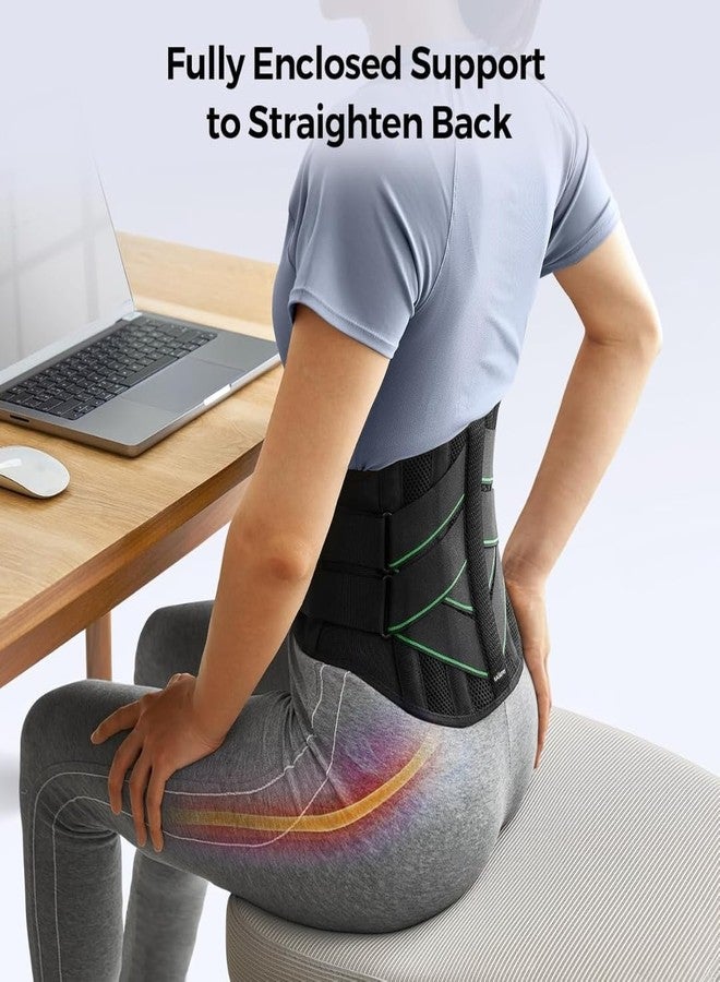 EASEFIT حزام EASEFIT القطني العجزي لتخفيف آلام الظهر، وتصحيح وضعية الجسم، ودعم العمود الفقري. تصميم مناسب للجنسين مع 5 دعامات مرنة لدعم أسفل الظهر. أفضل حزام دعم قطني لمقاسات الخصر XXL و XXXL - Image 4
