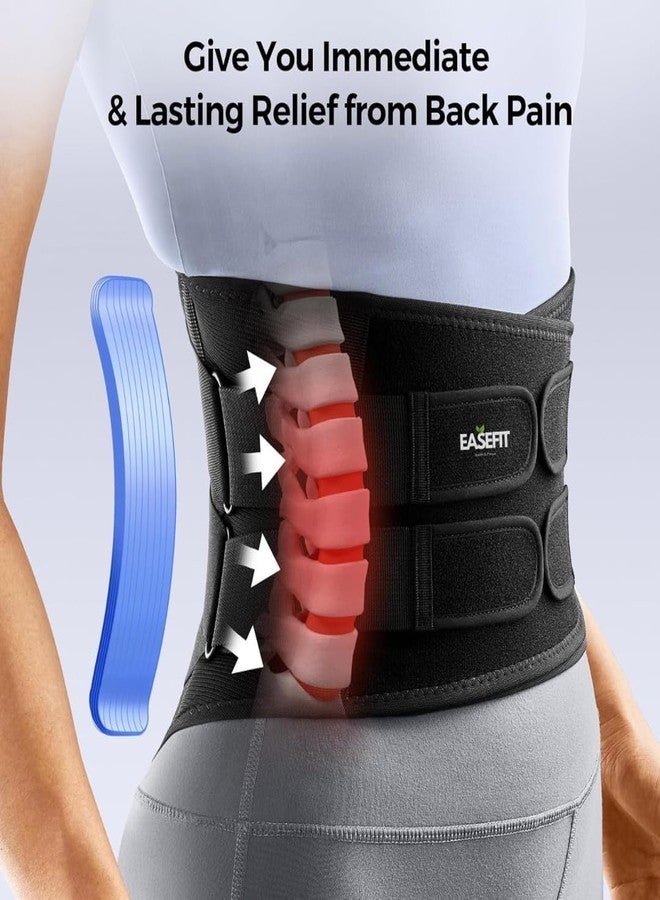 EASEFIT حزام EASEFIT القطني العجزي لتخفيف آلام الظهر، وتصحيح وضعية الجسم، ودعم العمود الفقري. تصميم مناسب للجنسين مع 5 دعامات مرنة لدعم أسفل الظهر. أفضل حزام دعم قطني لمقاسات الخصر XXL و XXXL - Image 3
