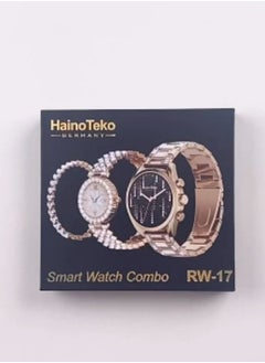 Haino Teko Haino Teko RW17 Smart Watch For Women With Bracelet Of Golden Embroidered And An Additional Bracelet And Watch  - Image 3