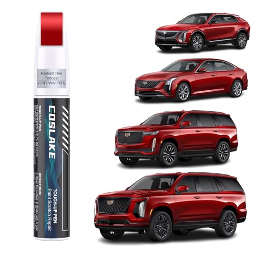 COSLAKE Car Touch Up Paint(Radiant Red Tintcoat(GNT/WA170H)) for Cadillac, Car Paint Scratch Repair Kit, Quick & Easy Solution to Repair, 2 in 1 Scratch Remover Pen with 2PCS Disposable Micro Applicators - Image 1