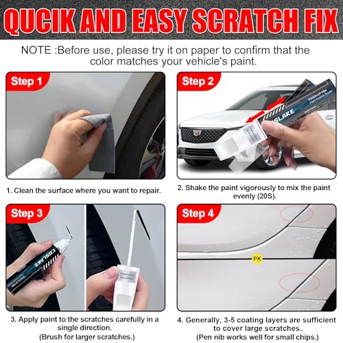COSLAKE Car Touch Up Paint(Radiant Red Tintcoat(GNT/WA170H)) for Cadillac, Car Paint Scratch Repair Kit, Quick & Easy Solution to Repair, 2 in 1 Scratch Remover Pen with 2PCS Disposable Micro Applicators - Image 5