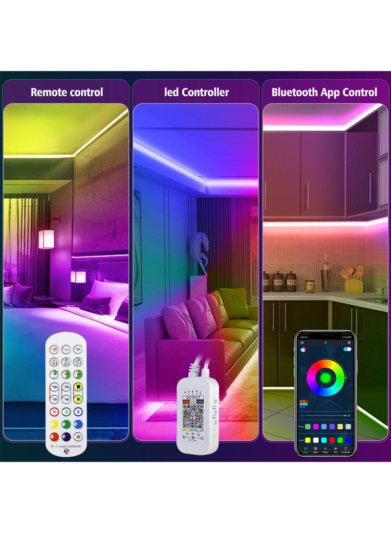 UanTii LED Strip RGBIC Light Strip Bluetooth App Control Chasing Effect Lights Flexible Tape TV Desktop Backlight,20 meters - Image 3