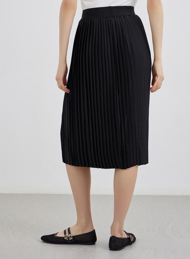 Take Two Styli Solid Pleated Midi Skirt - Image 4