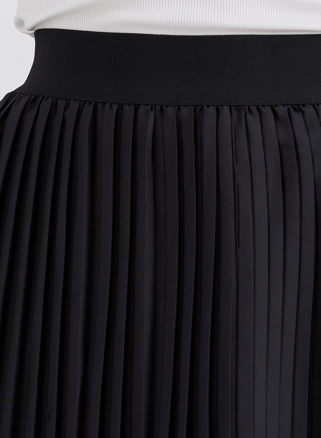 Take Two Styli Solid Pleated Midi Skirt - Image 3