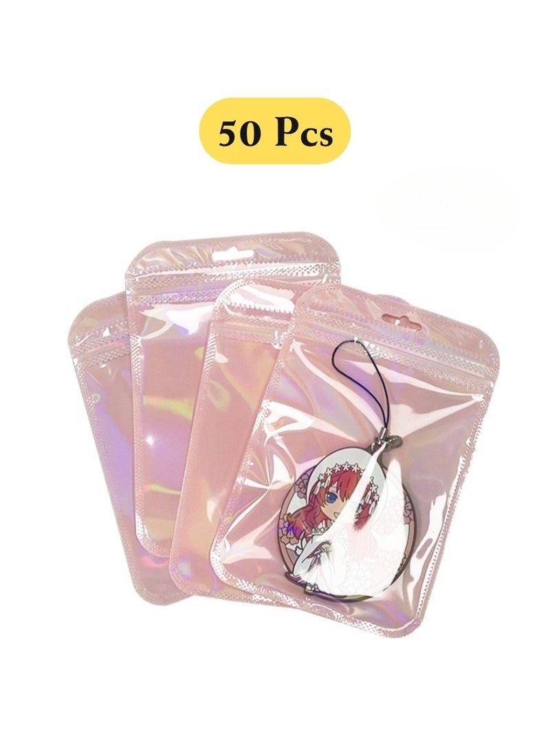 أكياس وردية متدرجة اللون قابلة للإغلاق بالضغط (7x11سم / 2.75x4.33") - تغليف بنافذة ثنائية الألوان مع زوايا دائرية آمنة | أكياس بلاستيكية سميكة بألوان الحلوى للمجوهرات والحلويات وإكسسوارات الكاواي | أكياس هدايا فاخرة لبائعي إتسي وحفلات الزفاف ومعايدات رمضان - Image 1