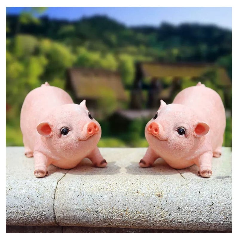 Primst Garden Ornaments Garden Statue Cute Funny Pig Indoor Outdoor Sculpture Lawn Ornaments Garden Figurines Decorative MiniTwo Pigs