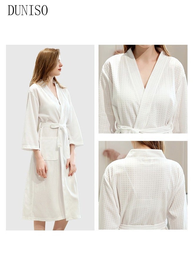 DUNISO Women's Robe Lightweight Soft Kimono Robes Loungewear with Long Sleeve Side Pockets Sleepwear Spa Robe Nightwear Nightgown Women Water Bathrobe Bridesmaid Robes Dressing Gown Autumn Robe - Image 3