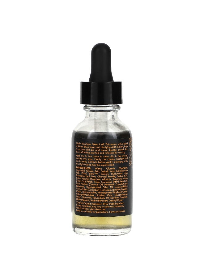 SheaMoisture SheaMoisture, African Black Soap, Overnight Resurfacing Serum With AHA/BHA, 1 fl oz (30 ml) - Image 2