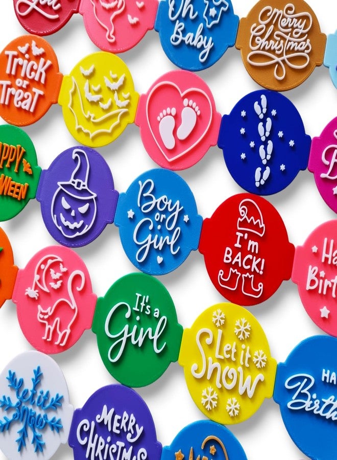 1066 Factory Christmas Elf I'm Back and Merry Christmas (Set of 2) Embosser Stamp for Icing Fondant Frosting Sugar Paste Cupcake Cake Cookie Baking Decoration - Image 4