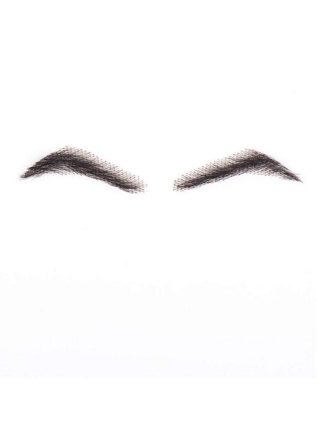 CliCling 100% Human Hair False Brows For Men And Women Reusable Lace Base Fake Eyebrows Black Color (Mma2) - Image 2