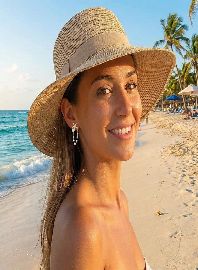 Dcfywl731 Starfish Earrings for Women Pearl Drop Seashell Earrings Beach Jewelry Summer Accessories Tropical Vacation Outfits Beach Vacation Clothes Dresses - Image 3