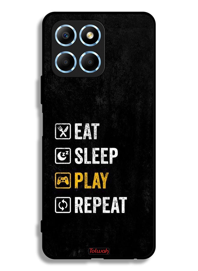 Tolwak Honor X8 5G Protective Case Cover Eat Sleep Play Repeat - Image 2