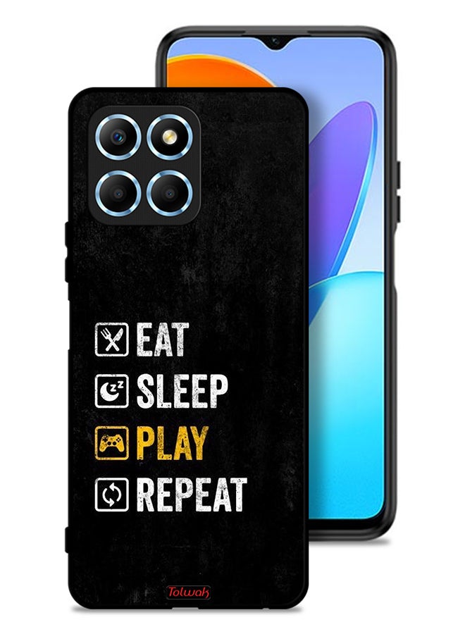 Tolwak Honor X8 5G Protective Case Cover Eat Sleep Play Repeat - Image 1