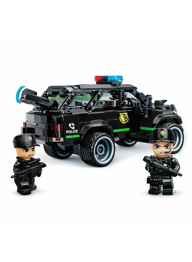 Qman Police Explorer Building Set | 686-Piece SWAT Patrol SUV with 2 Minifigures | MineCity Tactical Police Vehicle Construction Toy - Image 1