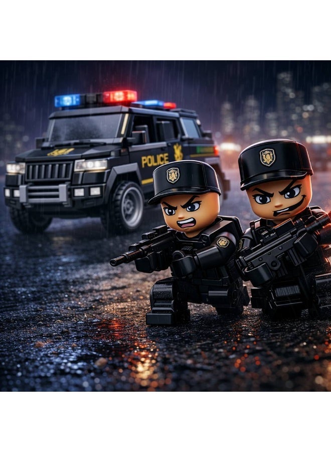 Qman Police Explorer Building Set | 686-Piece SWAT Patrol SUV with 2 Minifigures | MineCity Tactical Police Vehicle Construction Toy - Image 2