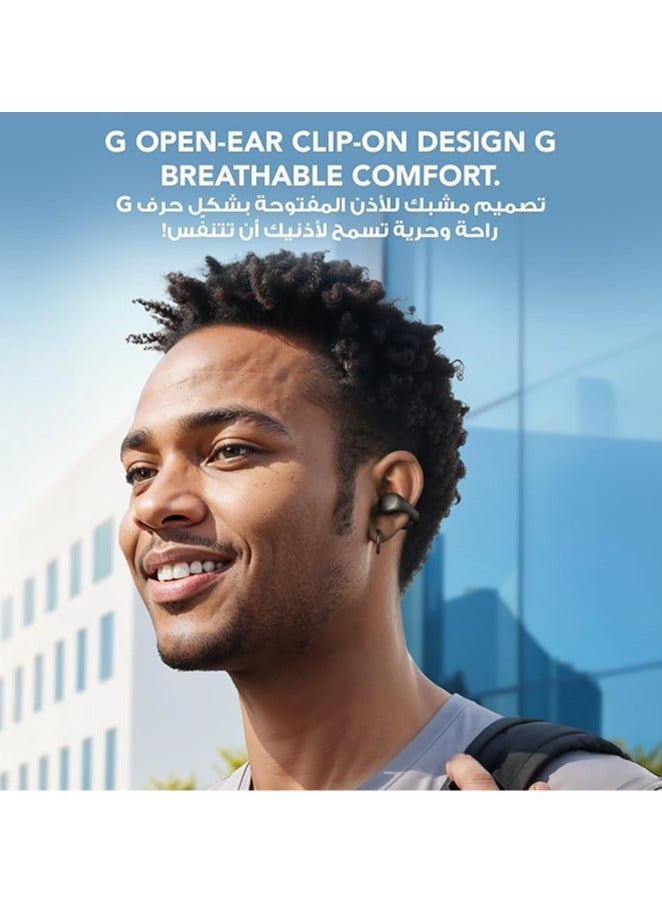Soundcore C40i by Anker, Open-Ear Earbuds, Clip-On Headphones, Flexible Joint Design, Button Controls, Lightweight Comfort, Stable Fit with Attachable Ear Grips, Expansive Drivers for Clear Sound Dark Gray - Image 2