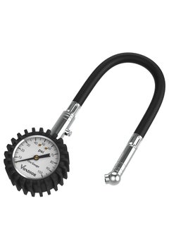 SYOSI Tire Gauge - (0-100 PSI) Heavy Duty Tire Pressure Gauge. Certified ANSI Accurate with LLarge Easy to Read Glow Dial, Low to High Air Pressure Tire Gauge for RV, Bicycles, Cars, Trucks  - Image 1
