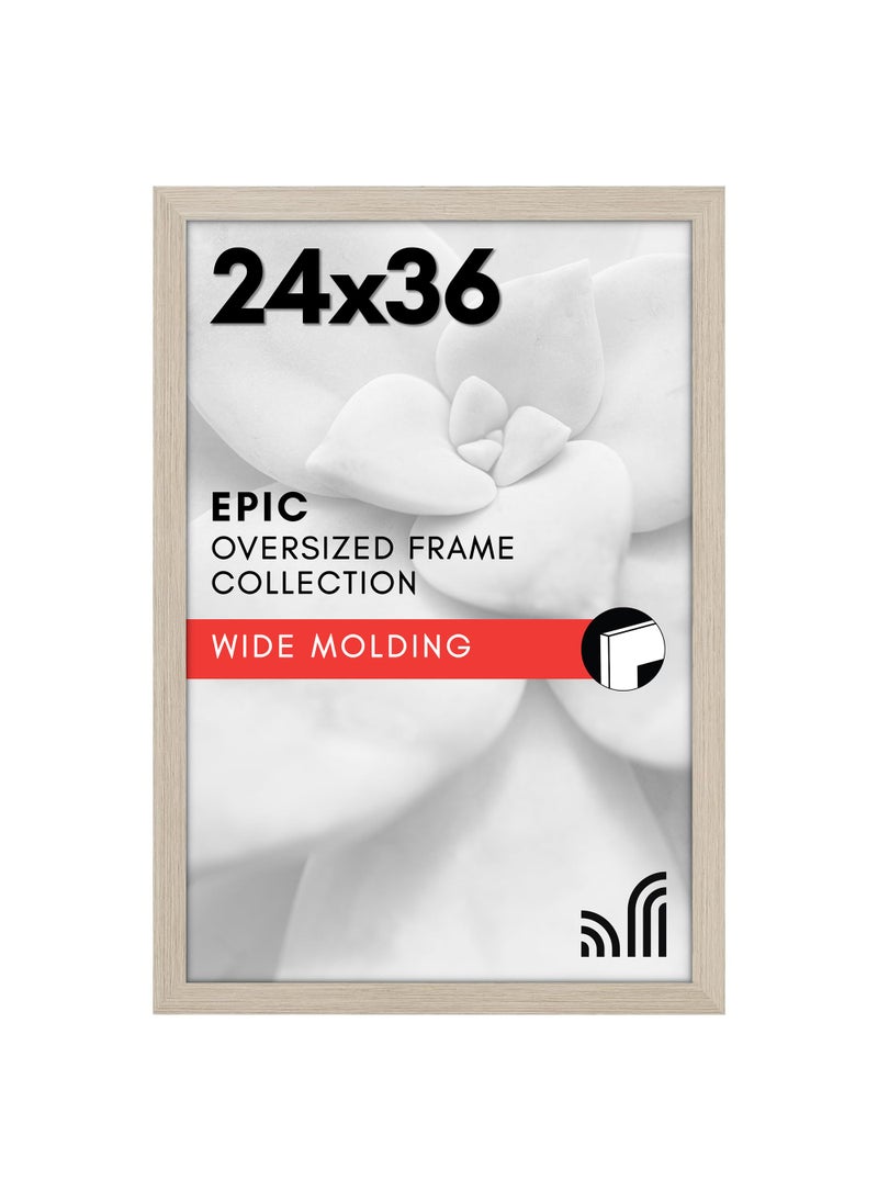 Americanflat Americanflat 24x36 Poster Frame with Polished Plexiglass  Epic Collection  Gallery Wall Frames with Engineered Wood  Wide Photo Frame for Wall Display  Driftwood 