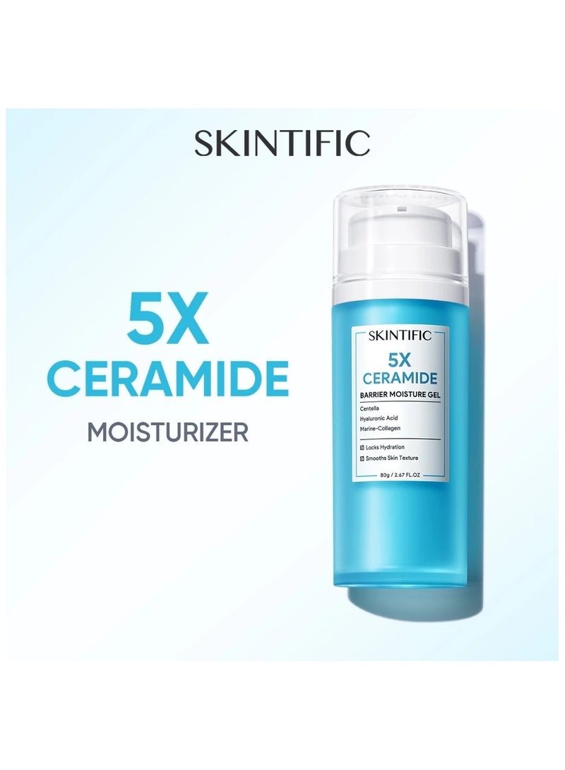 SKINTIFIC Moisturizing Cream , Face Moisturizer for All Skin ,Facial Creams with Hyaluronic Acid and 5X Ceramides, Fragrance Free Non-Comedogenic  80ML - Image 1