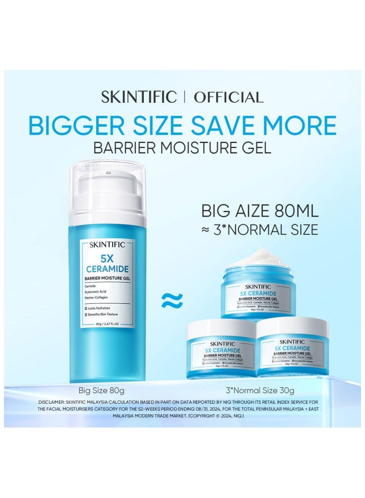 SKINTIFIC Moisturizing Cream , Face Moisturizer for All Skin ,Facial Creams with Hyaluronic Acid and 5X Ceramides, Fragrance Free Non-Comedogenic  80ML - Image 2