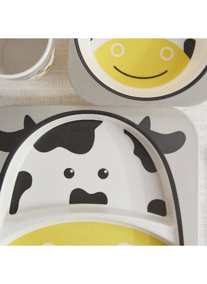 Home Box Cow 5-Piece Bamboo Dinner Set 21.3 x 21.3 cm  - Image 1