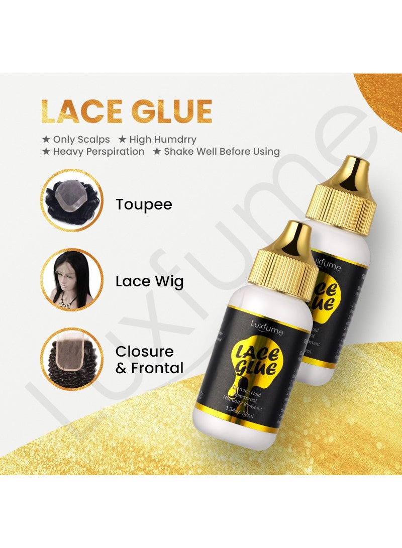Luxfume Lace Wig Glue, Strong Hold Lace Adhesive for Lace Wigs, Toupees, Frontals and Closures - Image 2