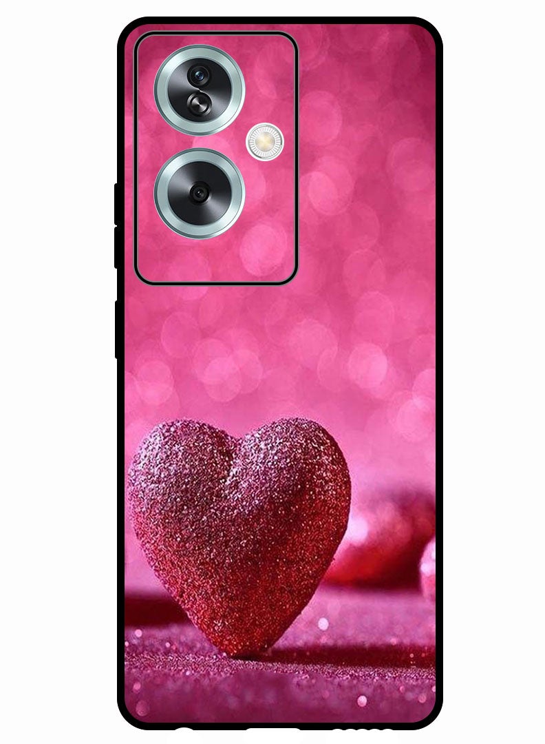 Theodor Protective Case Anti Scratch Shock Proof Bumper Cover For Oppo A79 5G Dark Pink Gliter Heart - Image 1