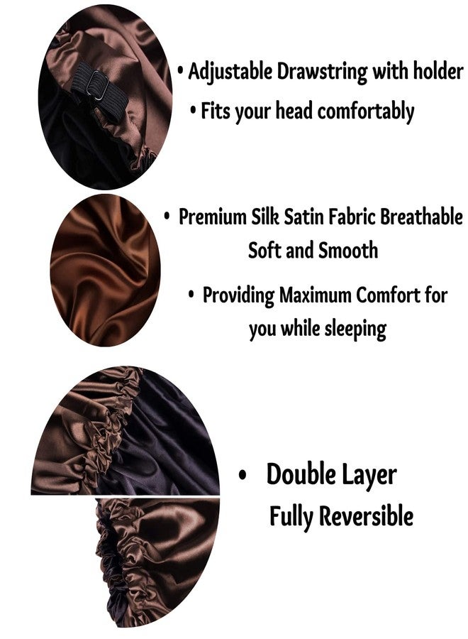 Libea Satin Silk Hair Cap for Sleeping with 3 Satin Scrunchies, Adjustable Satin Bonnet |Satin head cap for sleeping| - Image 2