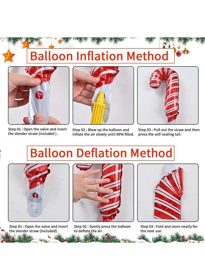 Biapian Christmas Balloon Garland Arch, 123 Pcs Christmas Balloon Arch Kit With Red Green Gold Latex Balloons, Christmas Foil Balloon Star Sock Elk Head Candy Cane Balloon For Xmas Christmas Party Decorations - Image 4
