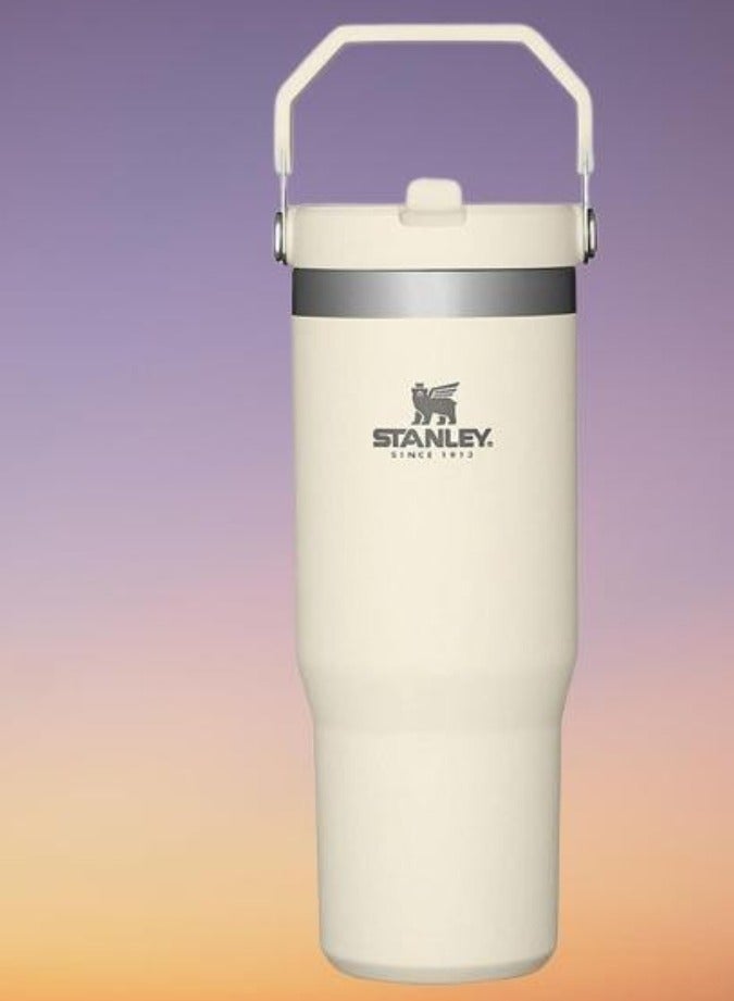 Stanley IceFlow Stainless Steel Tumbler 30oz - Leak-Resistant, Vacuum Insulated Water Bottle with Straw - Keeps Drinks Cold for 12 Hours or Iced for 2 Days - Ideal for Home, Office, or Travel - Cream - Image 1