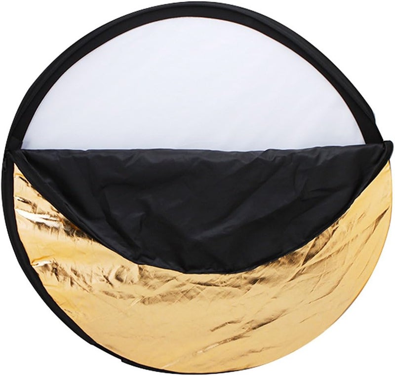 Mixfeer 43" 110cm Disc 5 in 1 (Gold, Silver, White, Black, Translucent) Multi Portable Collapsible Photography Studio Photo Light Reflector - Image 1